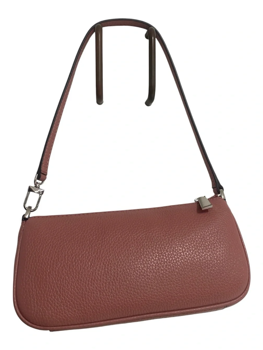 MICHAEL Michael Kors Zoe Rose Pink Leather Pouchette with Front Buckle Pockets